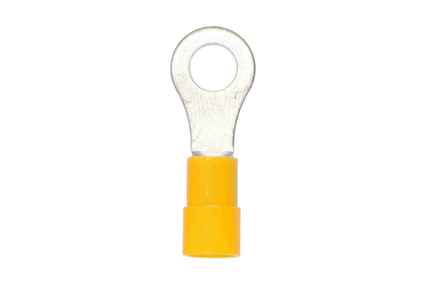  YVRT14 / Yellow  Ring Terminal 12-10 Gauge 1/4 -100/BAG