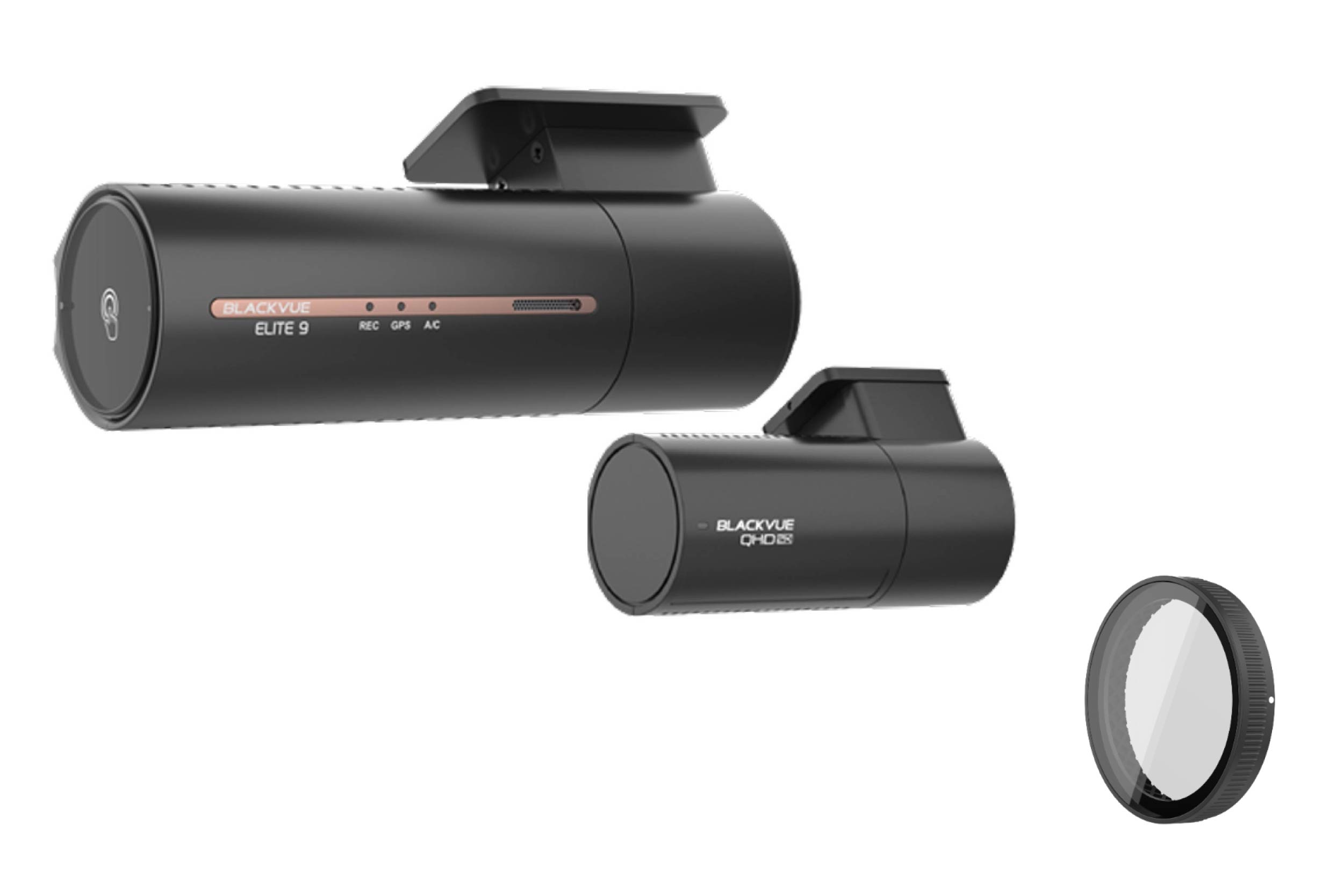  CPL-ELITE9-2CH-64 / 4K FRONT / 2K REAR DASHCAM, DUAL HDR, WIFI 64GB CARD + CPL FILTER BUNDLE