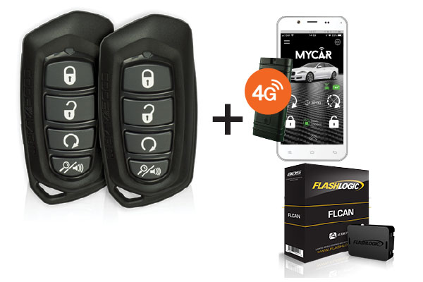  CA5055-FLCAN-T1 / 4 BUTTON REMOTE STARTER WITH FLCAN AND MYCAR (1 YEAR PLAN)
