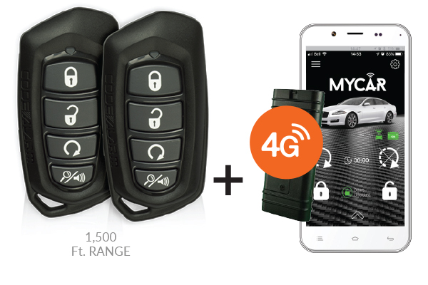  CA5055-T1 / 4 BUTTON REMOTE STARTER / KEYLESS ENTRY WITH MYCAR (1 YEAR PLAN)