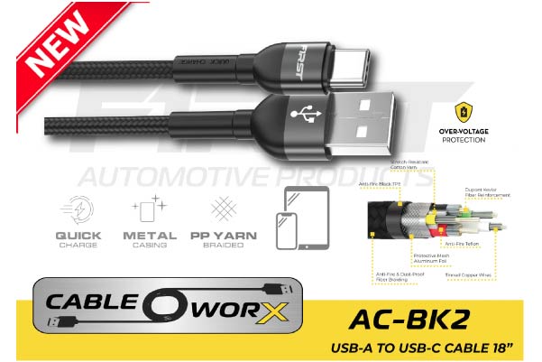  AC-BK2 / Premium USB-A to USB-C 18 inch Cable