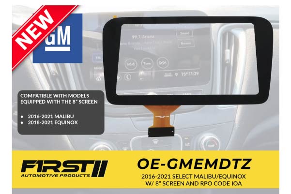  OE-GMEMDTZ / Replacement Digitizer for 2016-2021 Malibu and 2018-2021 Equinox Equipped with Navigation