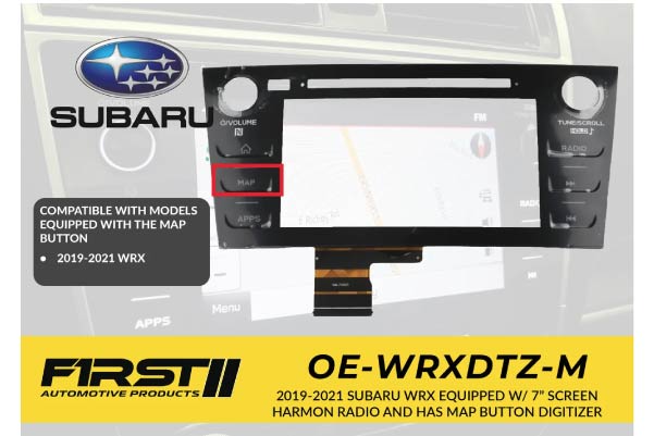  OE-WRXDTZ-M / Subaru WRX Harmon Radio Display Touchscreen Digitizer 2019-2021 7