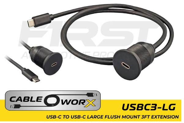  USBC3-LG / USB-C to USB-C large diameter flush mount 3ft extension