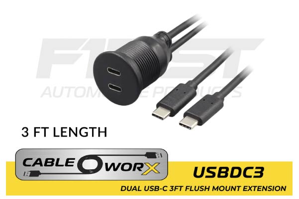  USBDC3 / Dual USB-C to USB-C flush mount 3ft extension