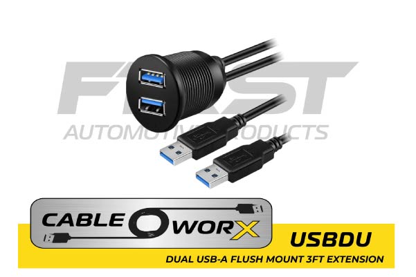  USBDU / Dual USB-A 3.0 to USB-A 3.0 flush mount 3ft extension
