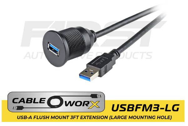  USBFM3-LG / USB-A 3.0 to USB-A 3.0  large diameter flush mount 3ft extension