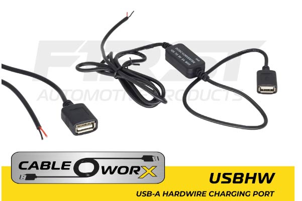 USBHW / USB-A FEMALE 12V hardwire charging cable