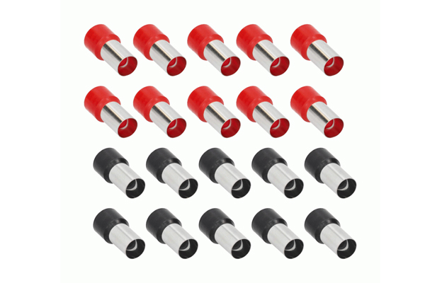  TSX-0GA-FERR / 20-PIECE RED AND BLACK 0/1GA FERRULES - REFILL PACK