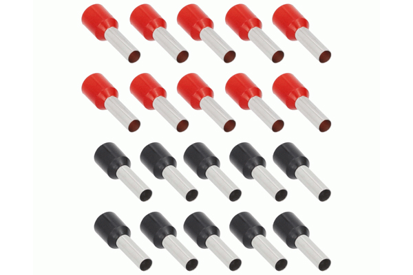  TSX-10GA-FERR / 20-PIECE RED AND BLACK 10GA FERRULES - REFILL PACK