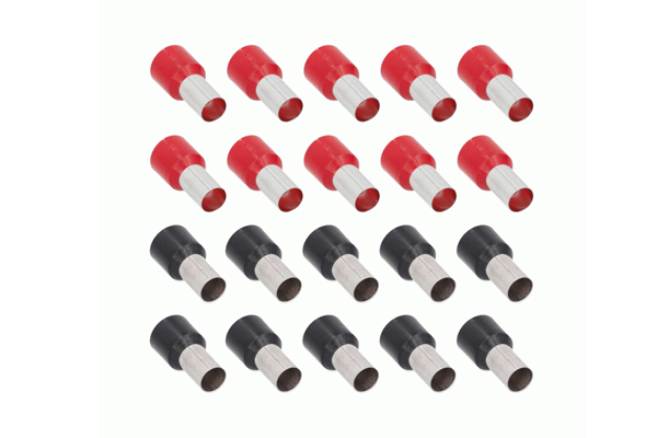  TSX-4GA-FERR / 20-PIECE RED AND BLACK 4GA FERRULES - REFILL PACK