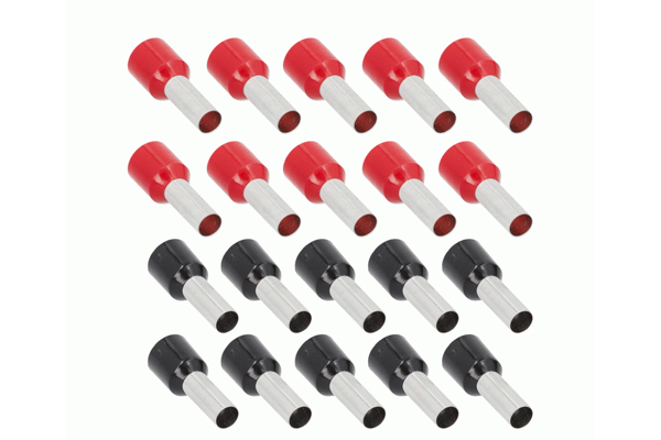  TSX-8GA-FERR / 20-PIECE RED AND BLACK 8GA FERRULES - REFILL PACK