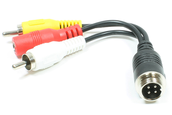  2508929 / 4PIN MALE TO RCA OUTPUT AND 12V DC FOR HD CAMERAS
