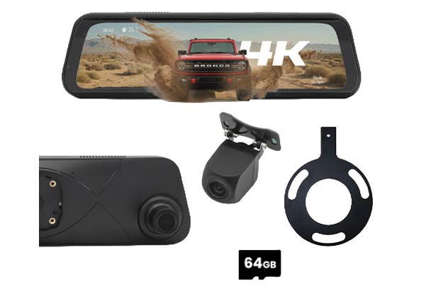  STR4KE / 4K DIGITAL MIRROR MONITOR DVR AND BACK UP CAMERA KIT