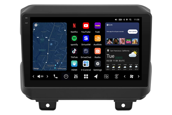  V13WR109N-MRR-CH3 / Custom-Fit Car Stereo for JEEP WRANGLER 2018-2023 9-Inch