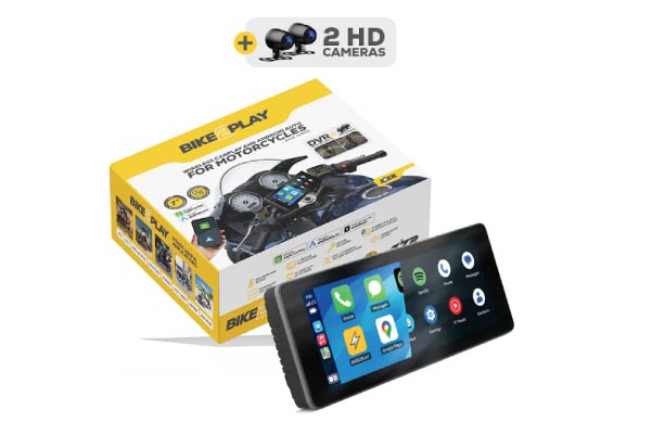 B2P7-DVR / SEVEN INCH CARPLAY AND ANDROID AUTO FOR MOTORCYCLES WITH DVR
